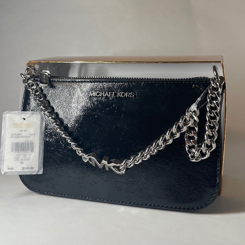 Michael Kors New with Tag (NWT) Black Jet Set Sm Chain Pouchette